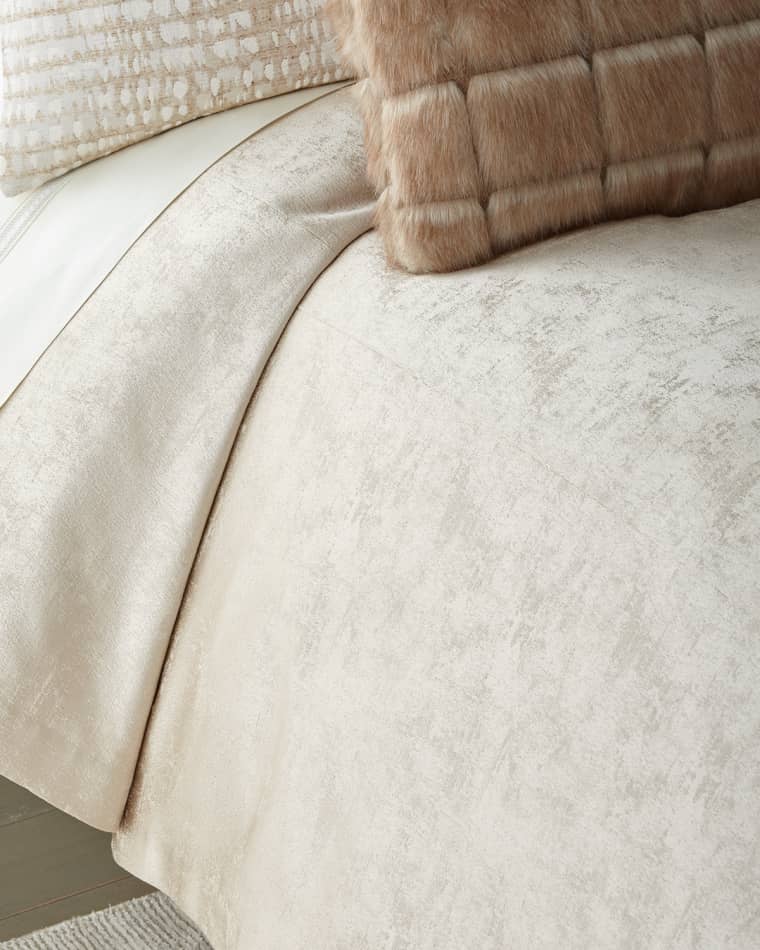 Image Fino Lino Linen & Lace Shimmer Flax King Coverlet