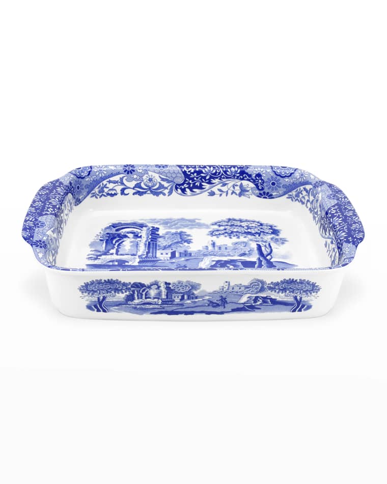 Image Spode Blue Italian Rectangular Handled Dish