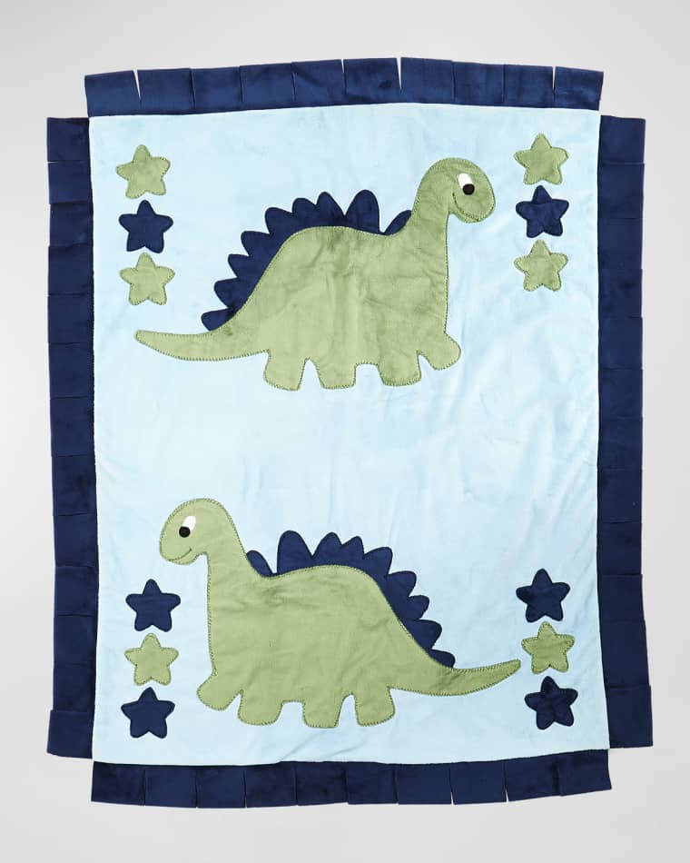 Image Boogie Baby Plush Dino the Dinosaur Blanket, Blue/Green