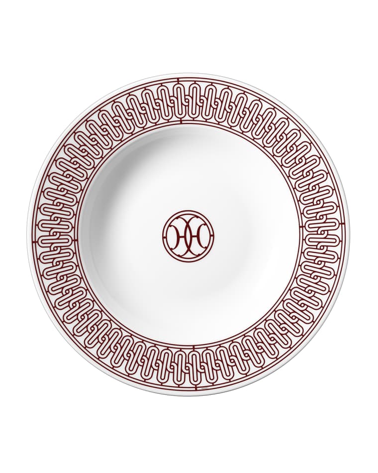 Image Hermes H Deco Red Soup Plate