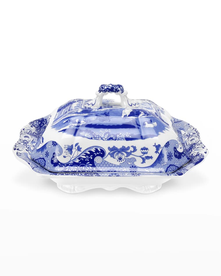 Image Spode Blue Italian Vegetable Dish and Cover