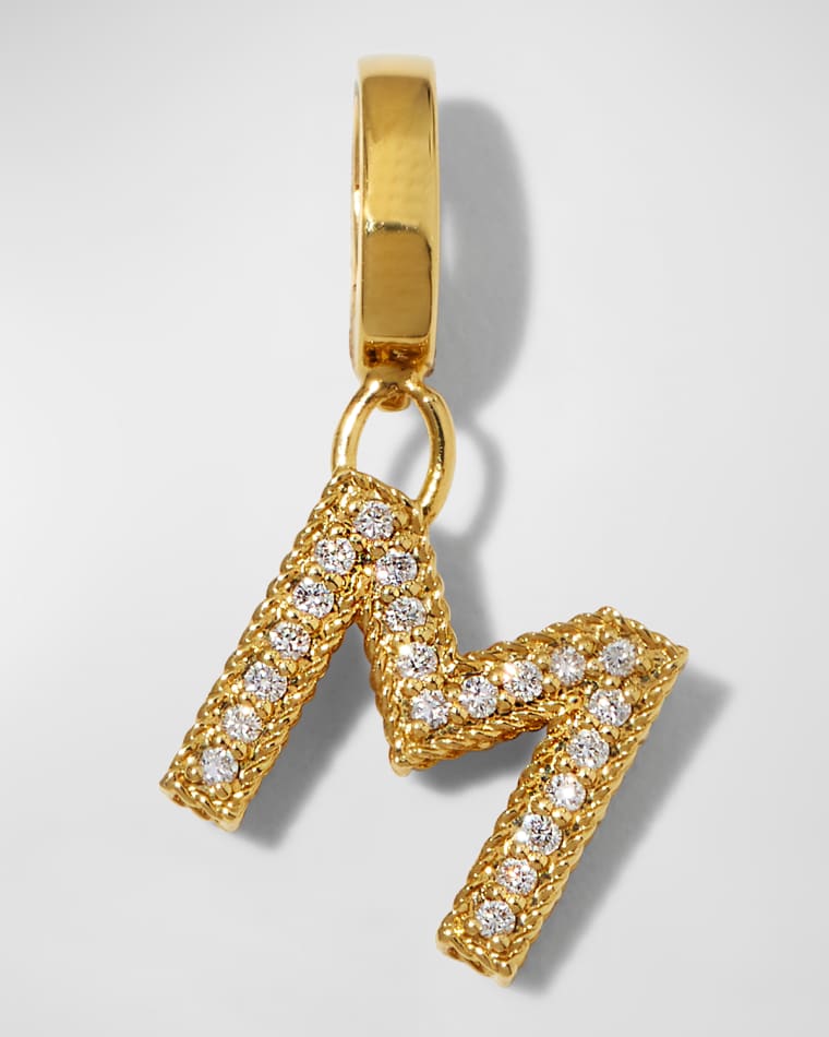 Image Roberto Coin 18k Gold & Diamond Letter M Charm