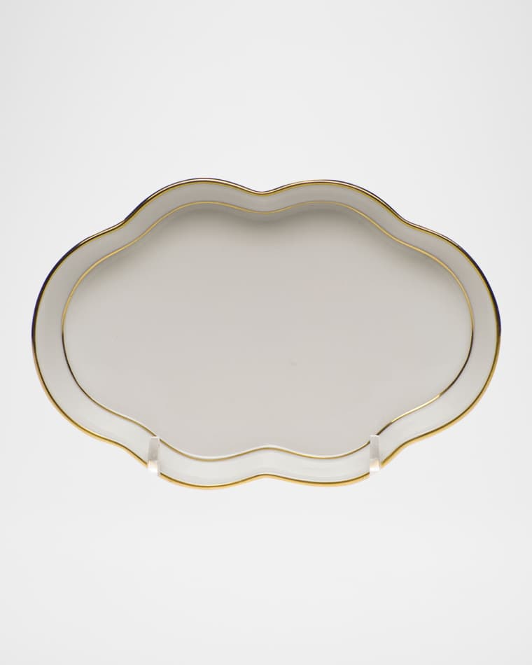 Image Herend Golden Edge Small Scalloped Tray