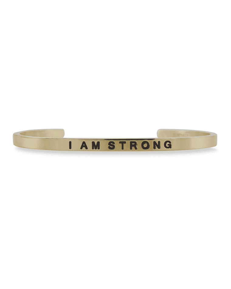 Image Sontakey Girl's I Am Strong Engraved Bangle Bracelet