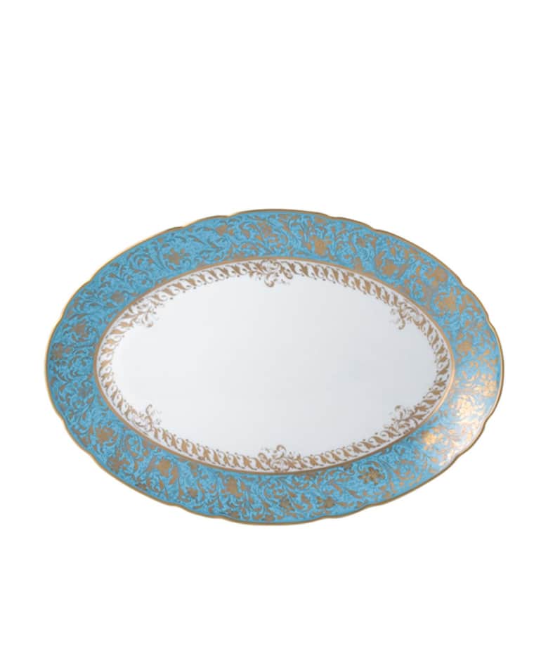 Image Bernardaud Eden Turquoise Oval Platter, 13"