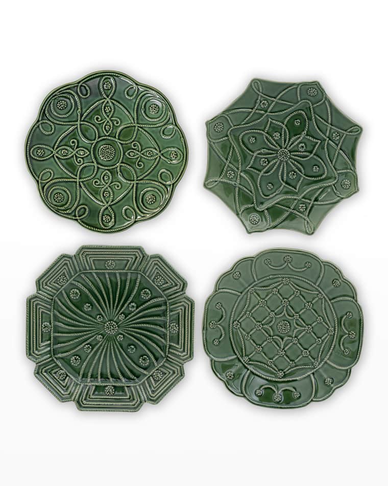 Image Juliska x Veronica Beard Jardins du Monde Green Party Plates, Set of 4