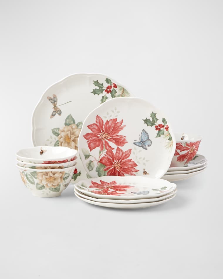 Image Lenox 12-Piece Butterfly Meadow Holiday Dinnerware Set