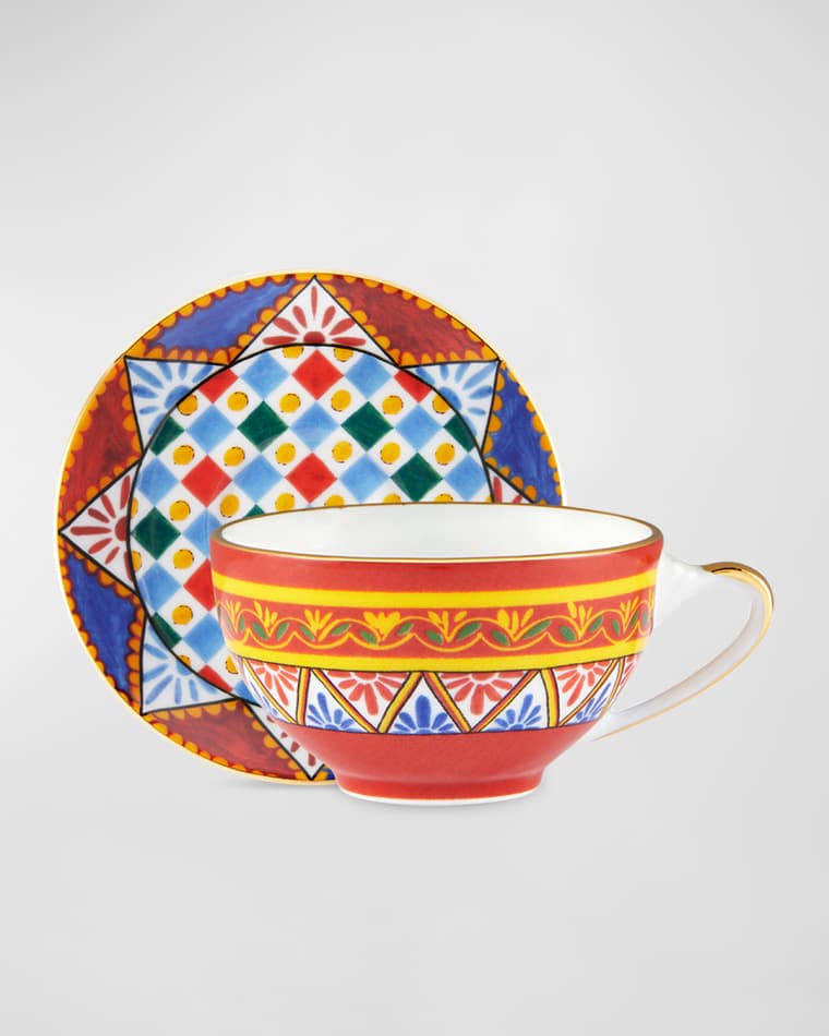 Image Dolce&Gabbana Casa Carretto Espresso Cup and Saucer Set