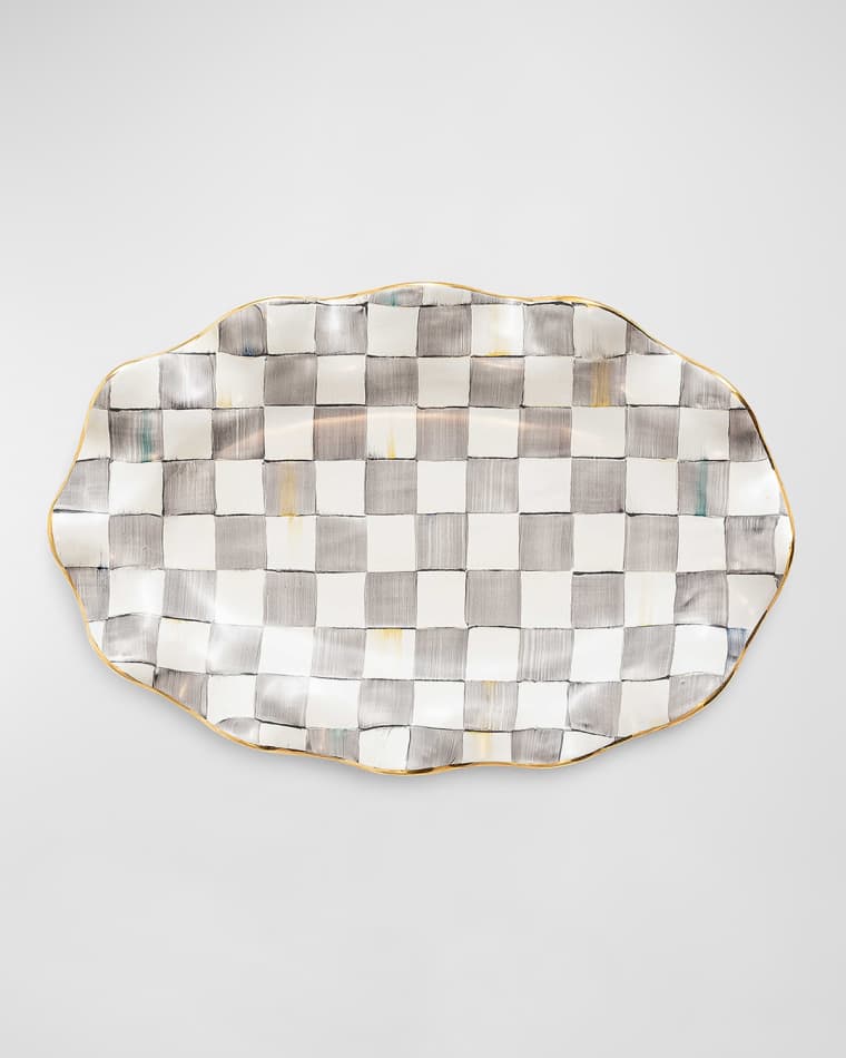 Image MacKenzie-Childs Sterling Check Serving Platter