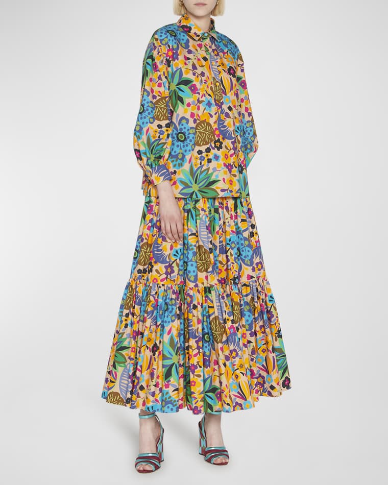 Image La DoubleJ Poet Floral-Print Collared Shirt