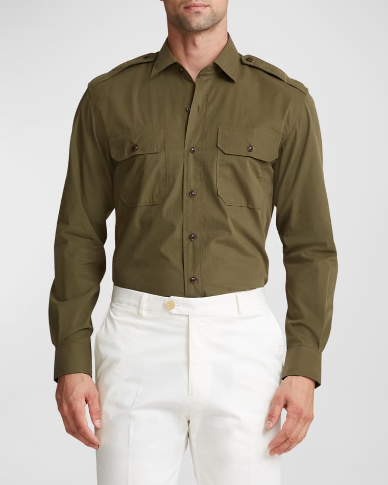 Image Ralph Lauren Purple Label Men's Raleigh Poplin Sport Shirt