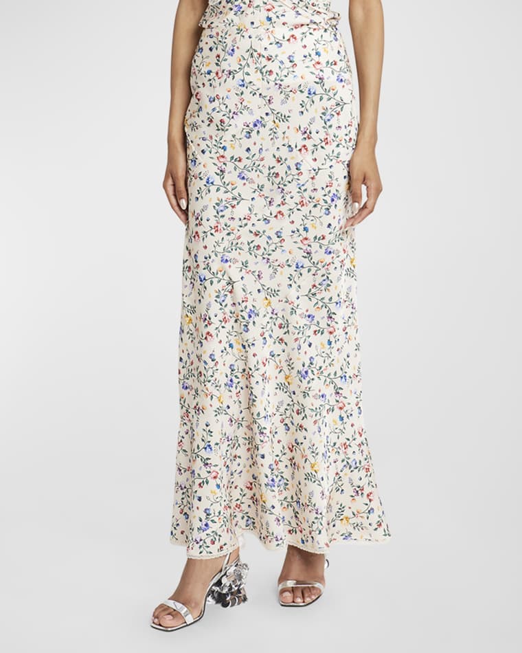 Image Rabanne Floral-Print Maxi Skirt