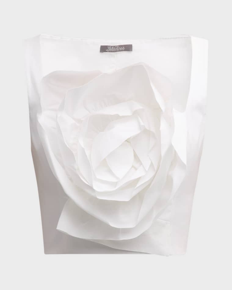 Image Lela Rose Oversize Rose Detail Crop Top