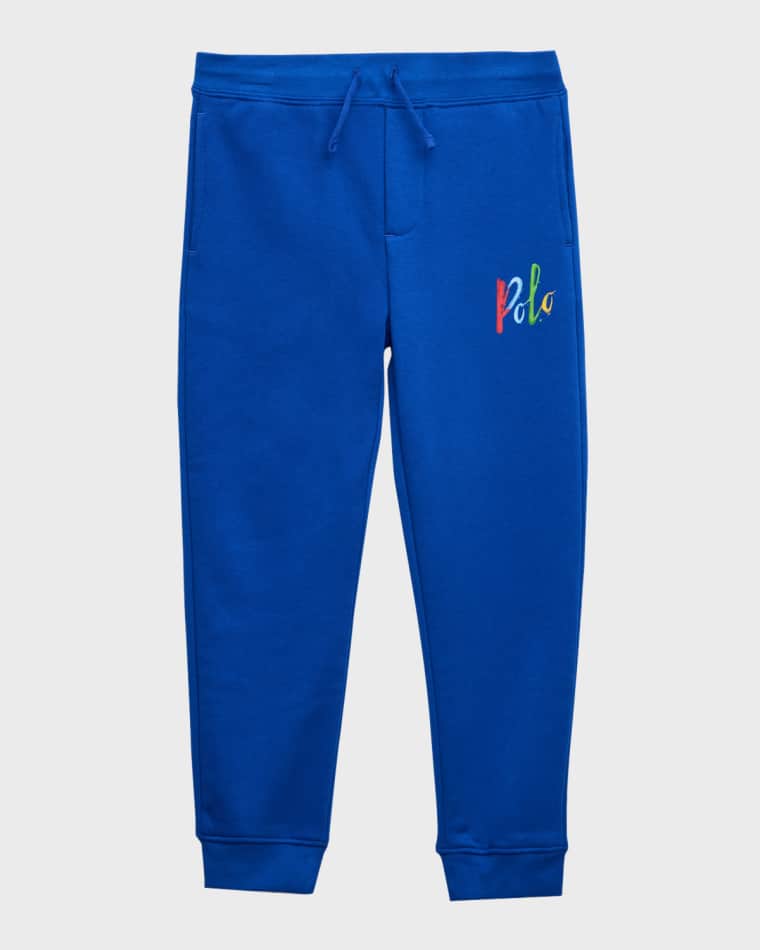 Image Ralph Lauren Childrenswear Boy's Graphic Fleece Sweatpants, Size 2-7