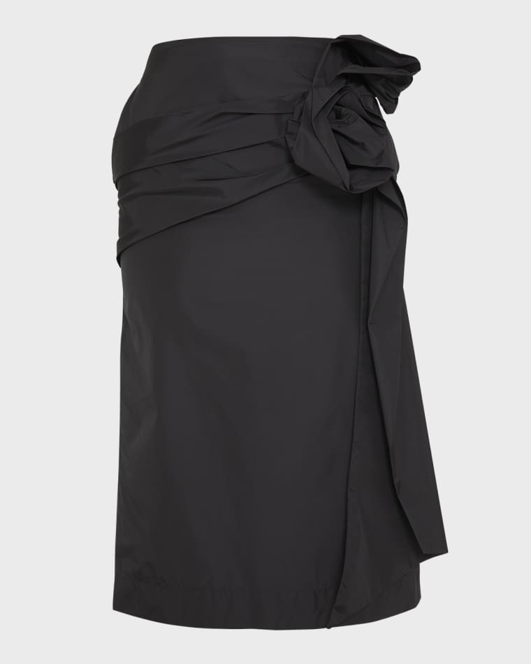 Image Simone Rocha Pressed Rose-Applique Midi Pencil Skirt