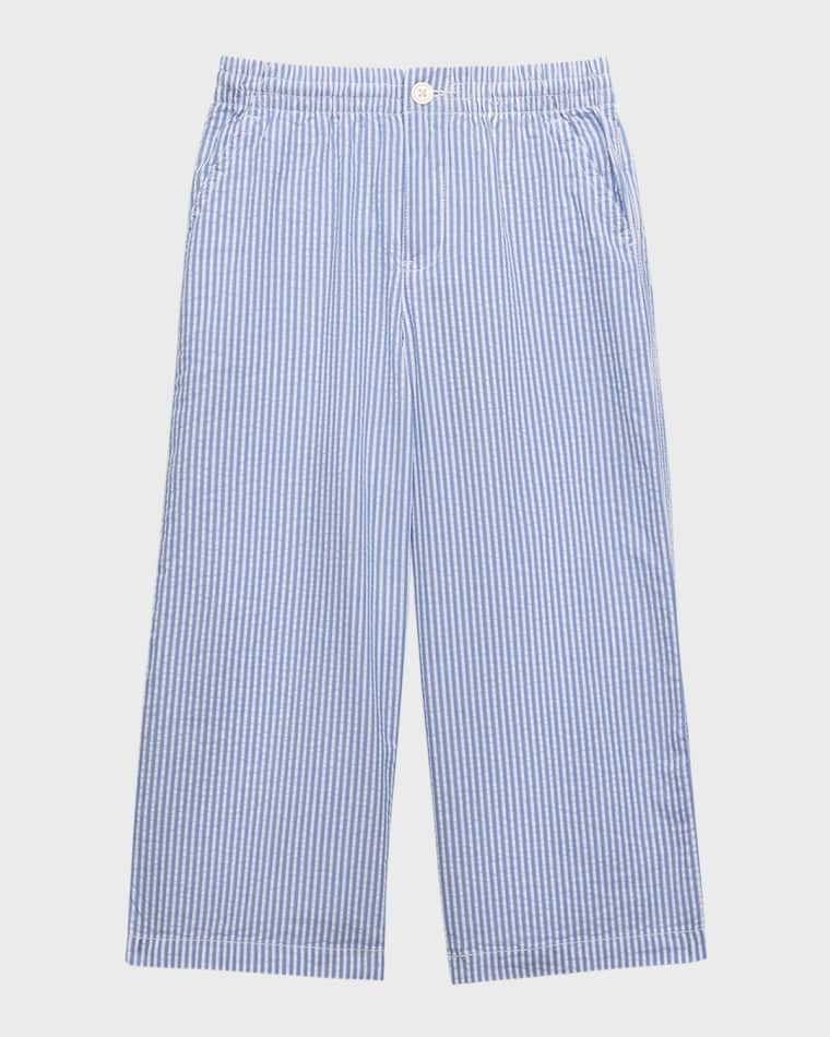 Image Ralph Lauren Childrenswear Girl's Polo Prepster Cotton Seersucker Pants, Size 2-6X