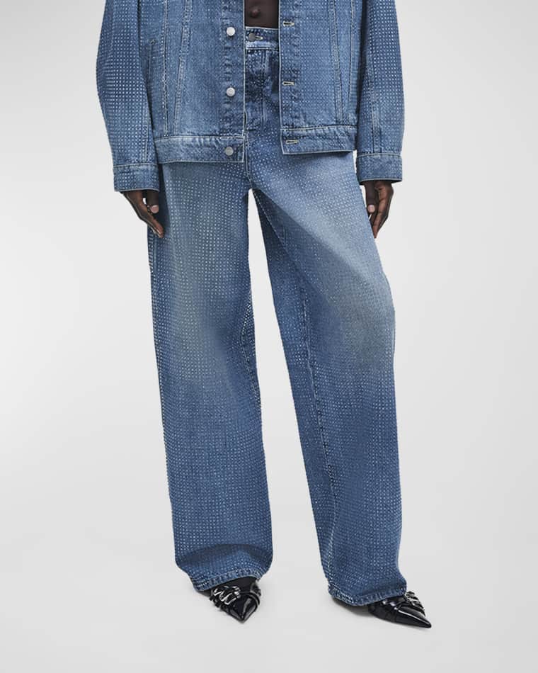 Image Marc Jacobs Crystal Denim Oversized Jeans