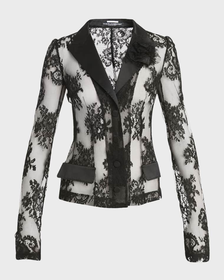 Image Dolce&Gabbana Pizzo Chantilly Lace Blazer Jacket