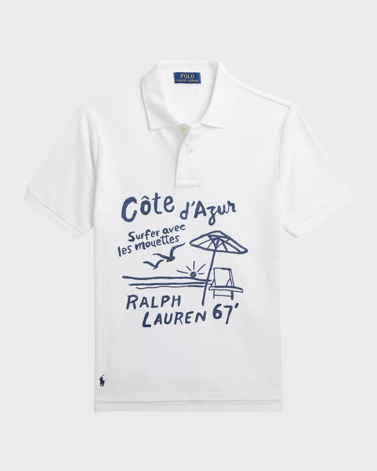 Image Ralph Lauren Childrenswear Boy's Mesh Graphic Polo Shirt, Size S-XL