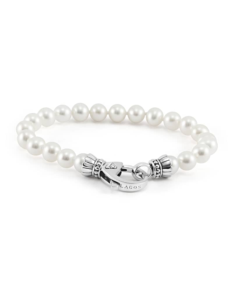 Silver Luna 7.5-8mm Pearl Bracelet