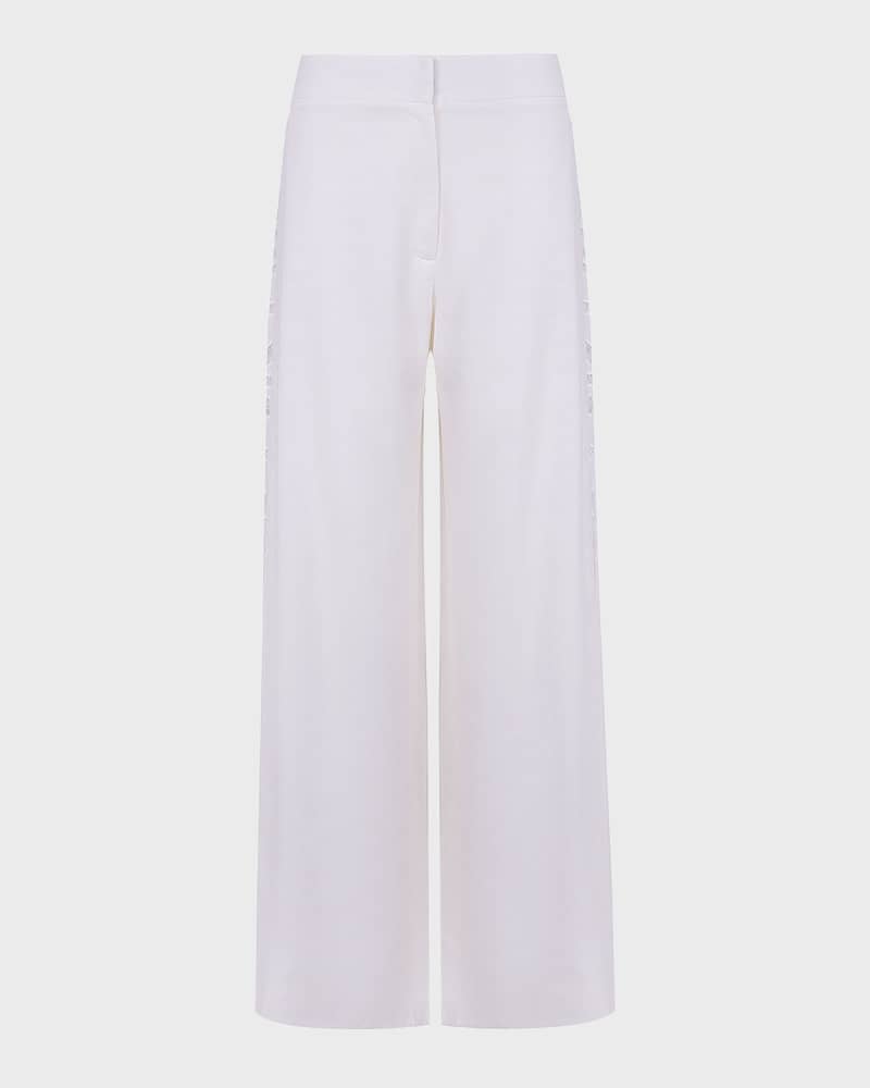 Solid Bree Geometric Embroidered Pants 
