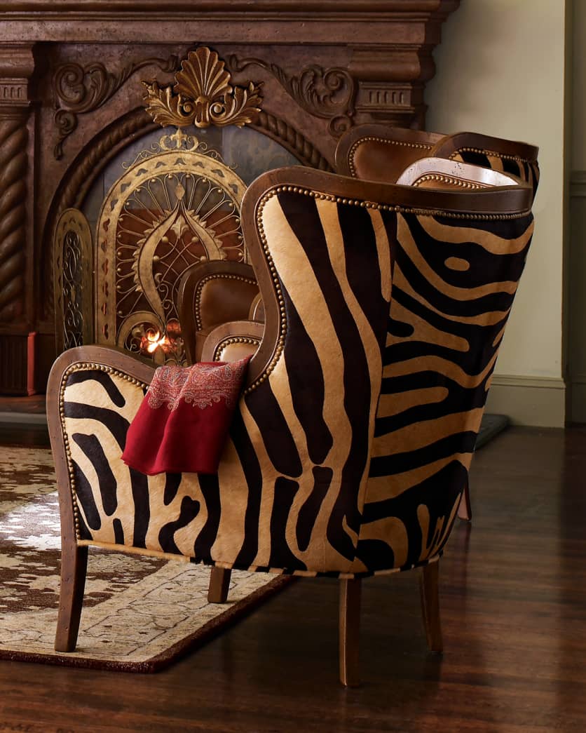 Chocolate Zebra Wing Chair 1