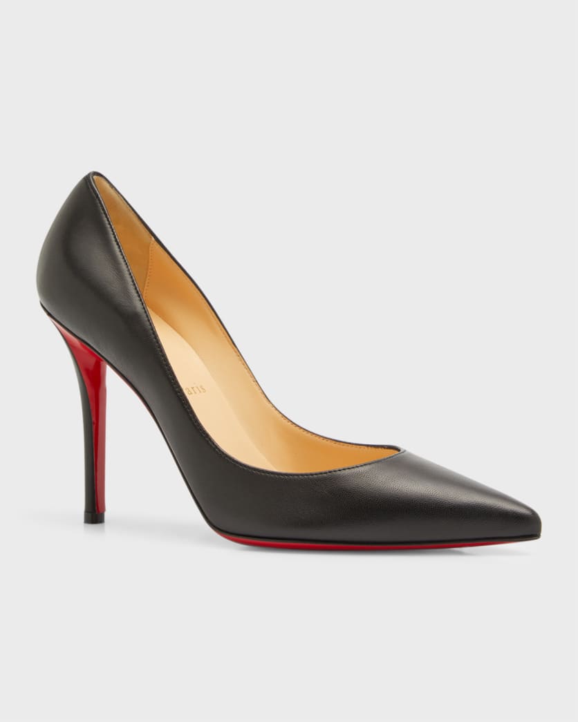 Apostrophy Leather Pointed Red-Sole Pumps