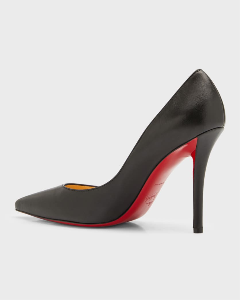 Apostrophy Leather Pointed Red-Sole Pumps