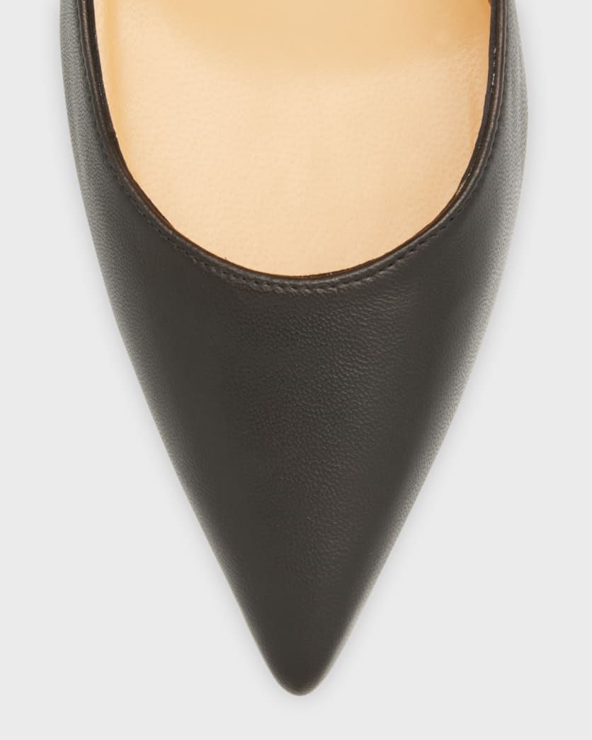 Apostrophy Leather Pointed Red-Sole Pumps