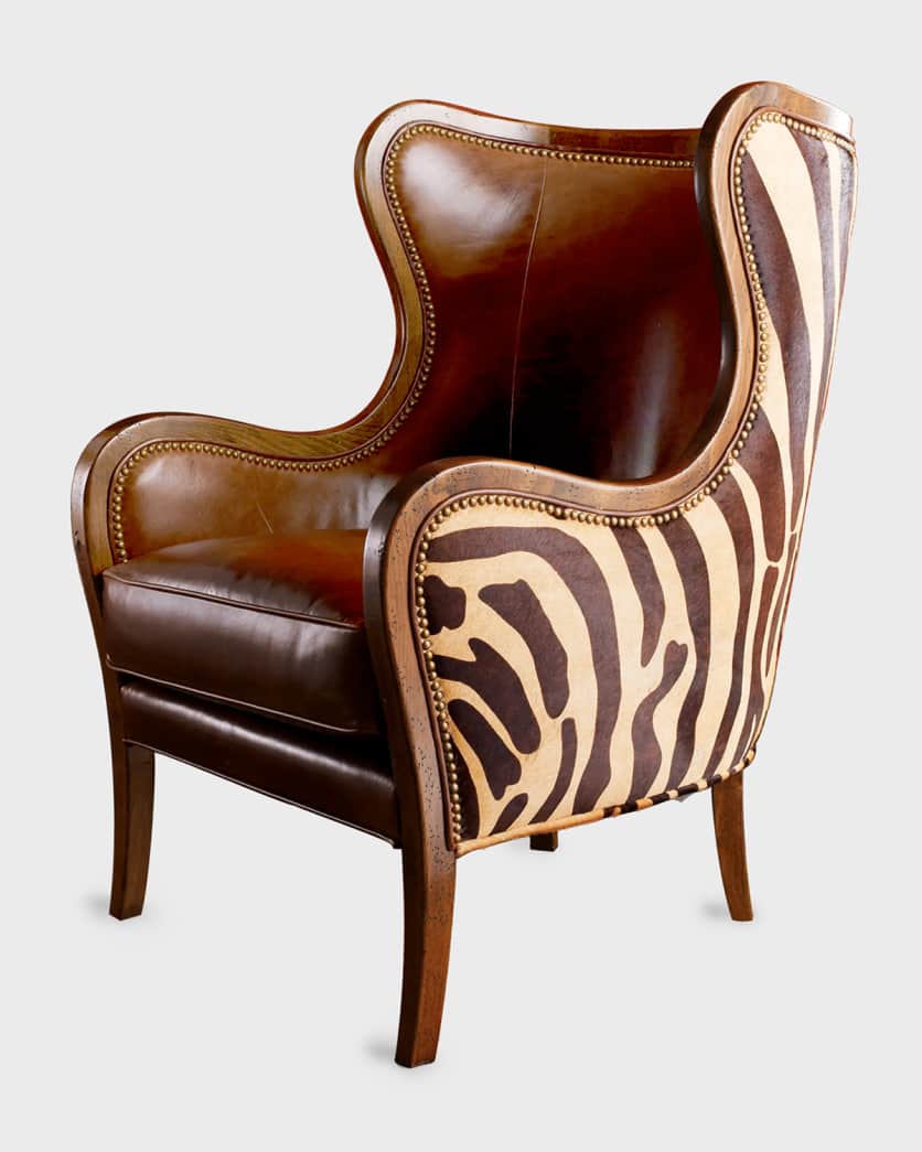 Chocolate Zebra Wing Chair 2