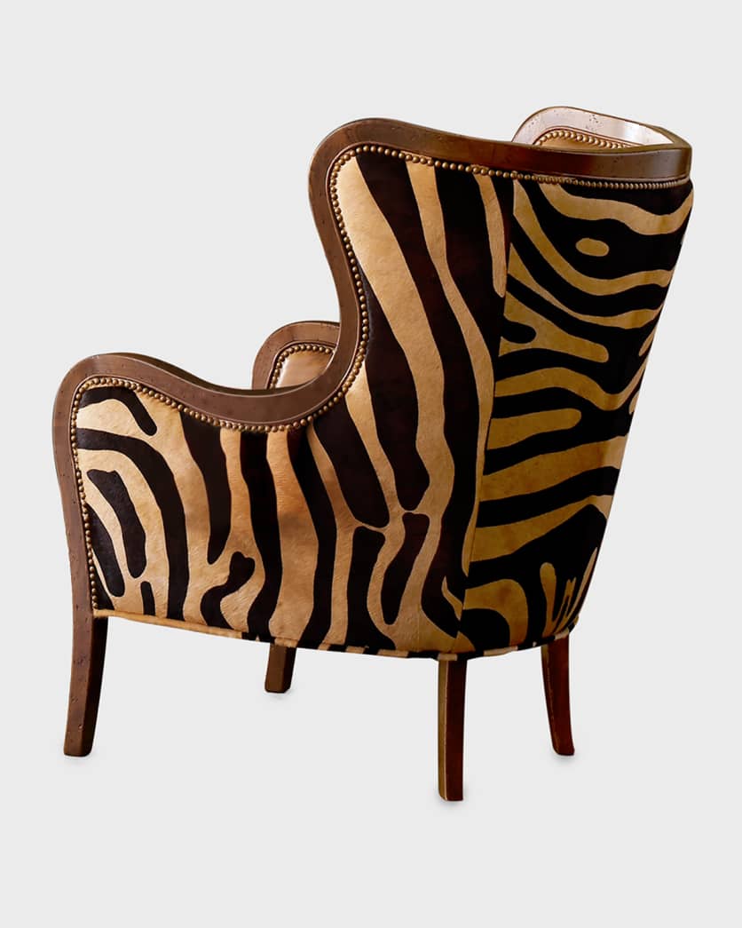 Chocolate Zebra Wing Chair 3