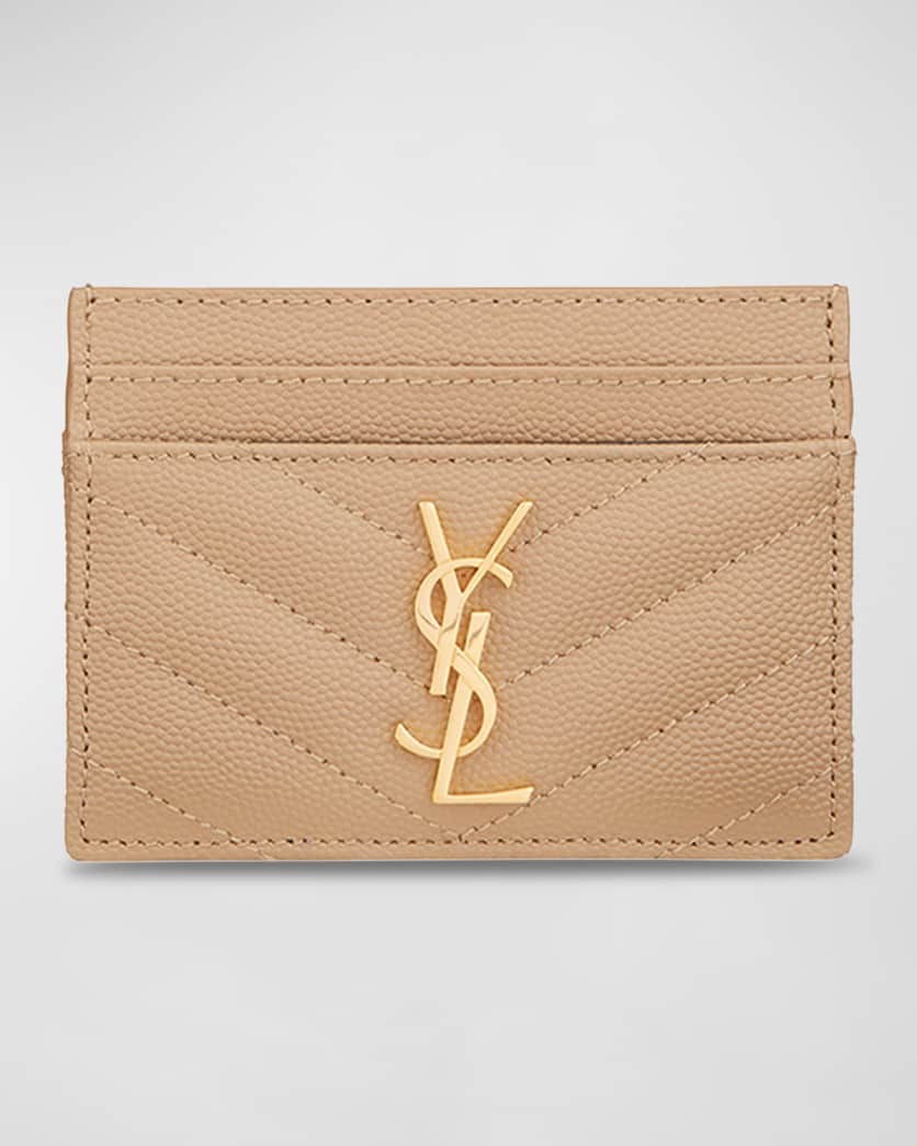 YSL Monogram Card Case in Grained Leather 0
