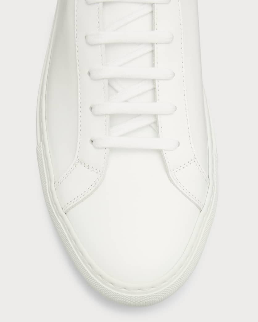 Men's Achilles Leather Low-Top Sneakers, White