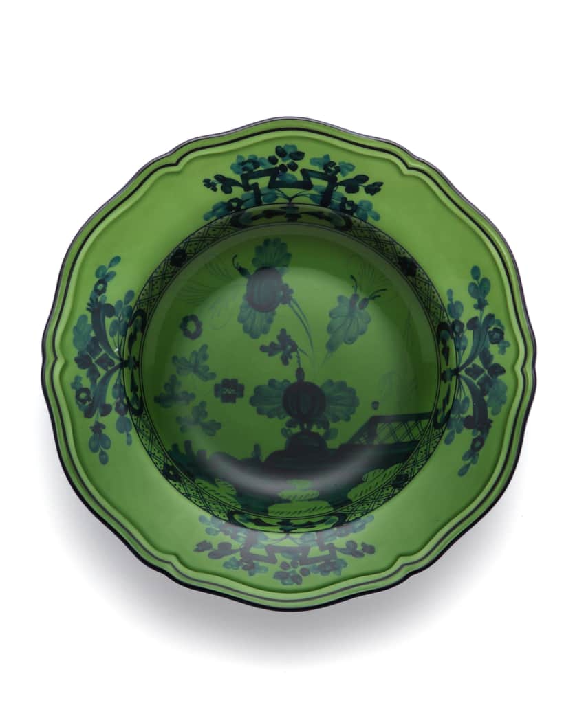 Ginori 1735 Oriente Italiano Soup Plate, Malachite