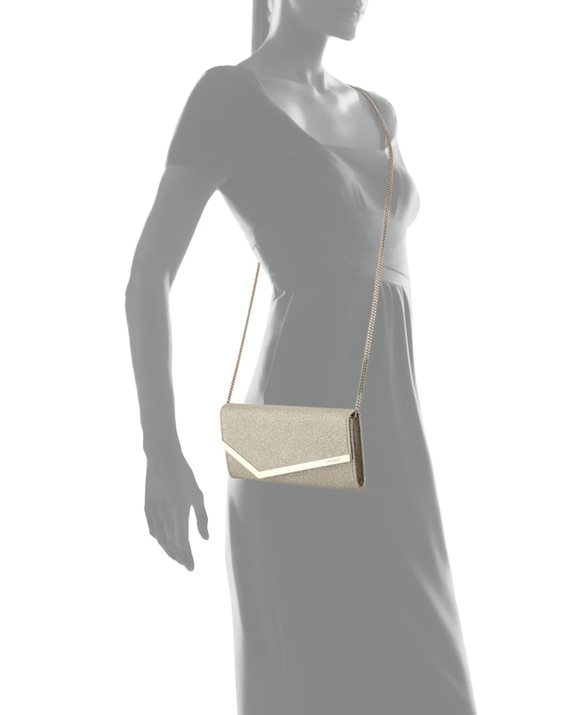 Emmie Glitter Leather Clutch Bag
