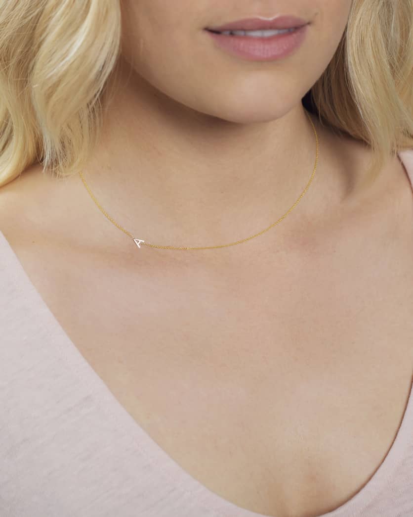 14k Yellow Gold Mini Letter Necklace