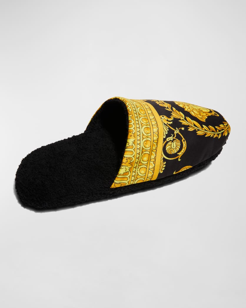 Men's Barocco-Print Mule Slippers