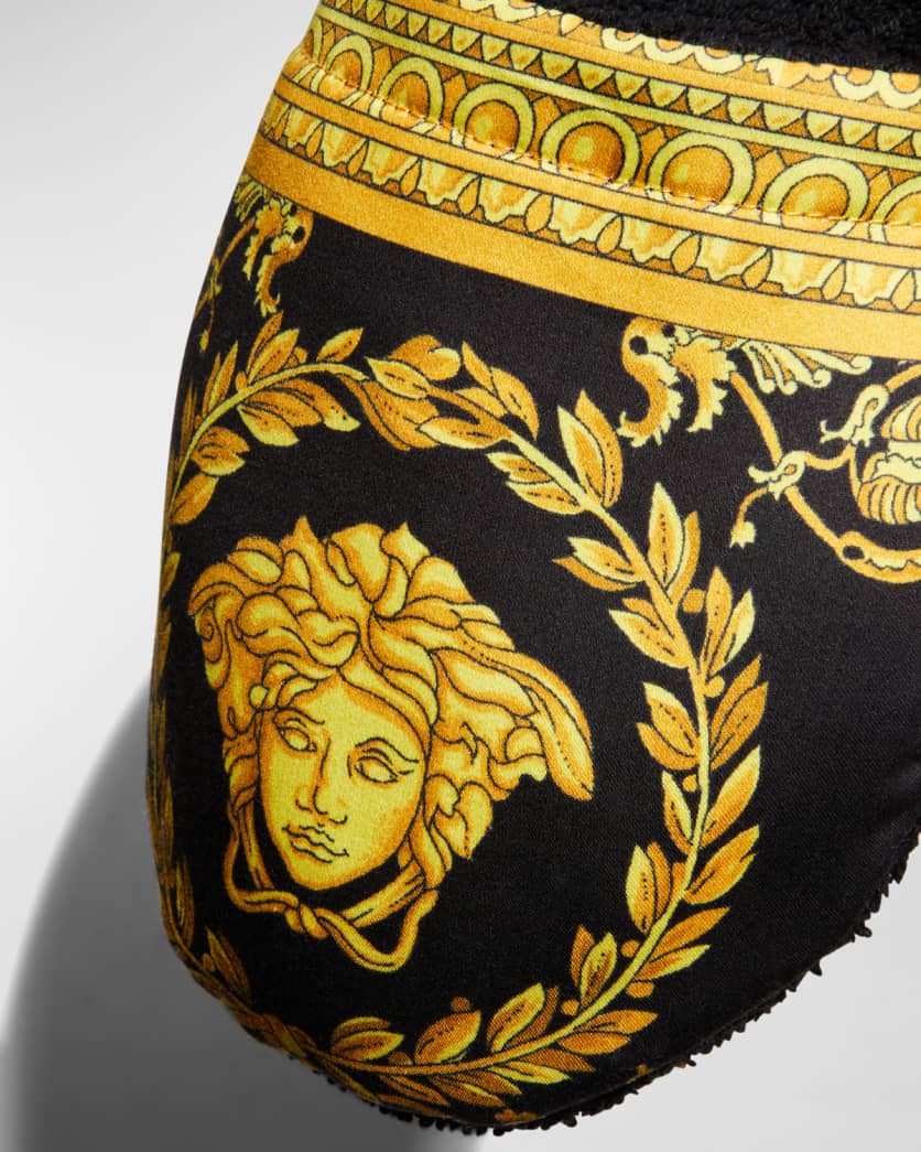 Men's Barocco-Print Mule Slippers