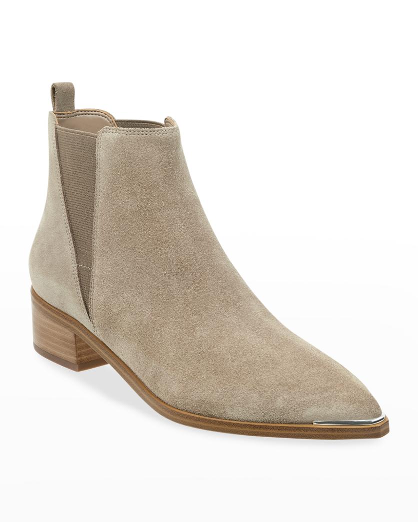 Yale Leather Pointed Chelsea Booties | Neiman Marcus