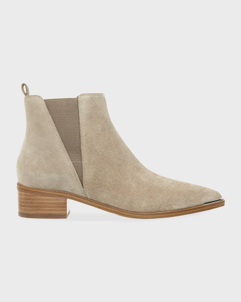 Yale Leather Pointed Chelsea Booties | Neiman Marcus