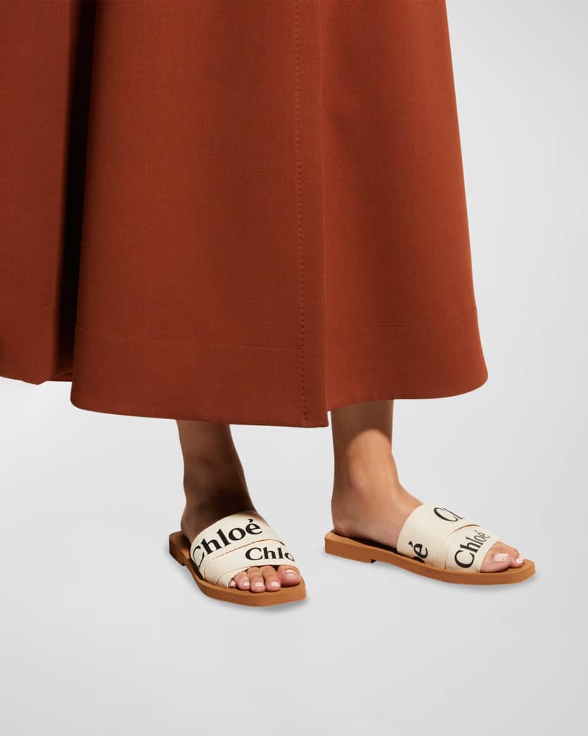 Woody Flat Logo Ribbon Slide Sandals 1