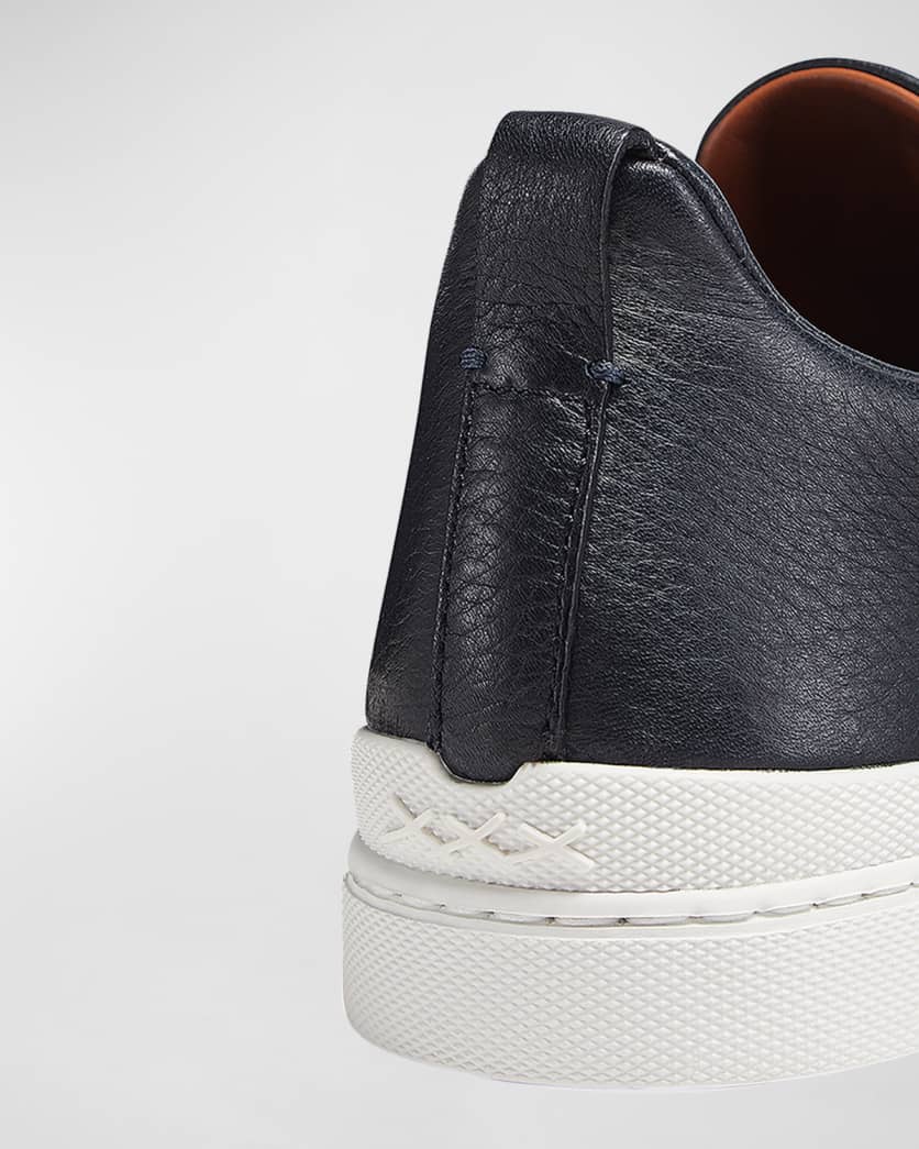 Men's Triple Stitch Deerskin Leather Sneakers