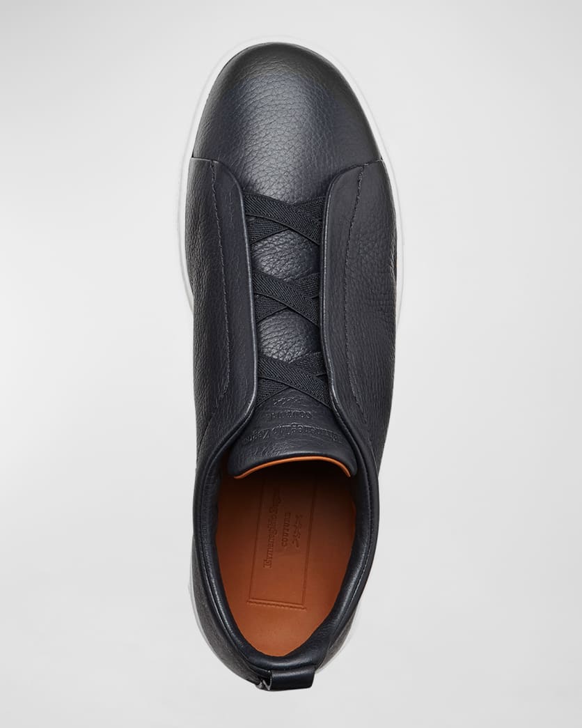 Men's Triple Stitch Deerskin Leather Sneakers