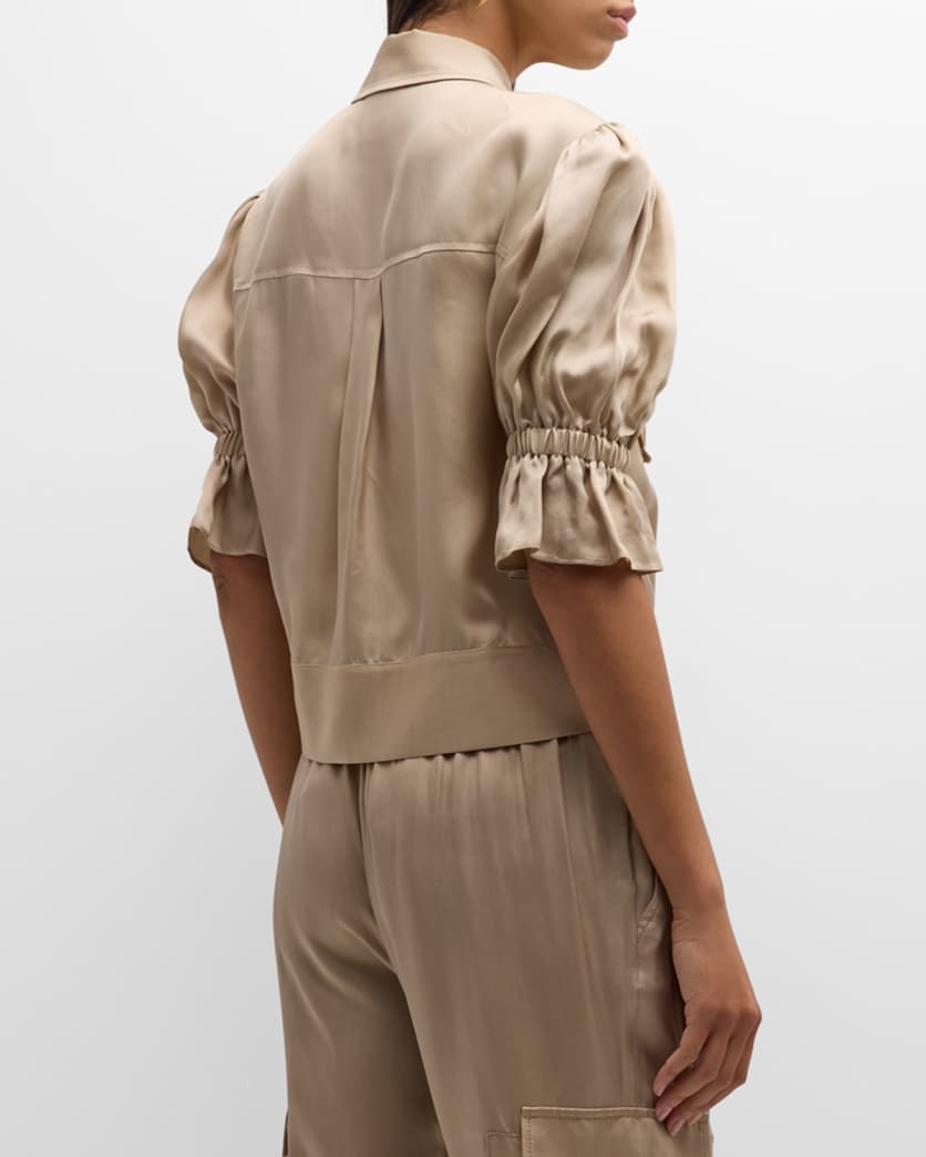 Holly Short-Sleeve Sateen Jacket