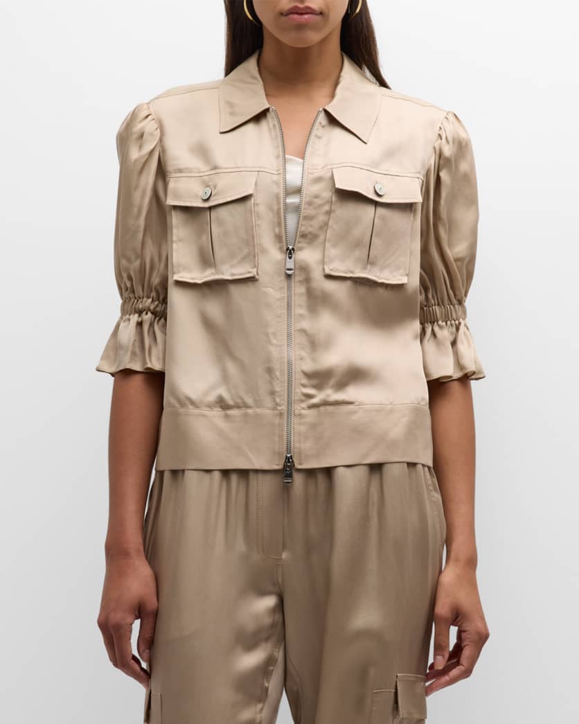 Holly Short-Sleeve Sateen Jacket
