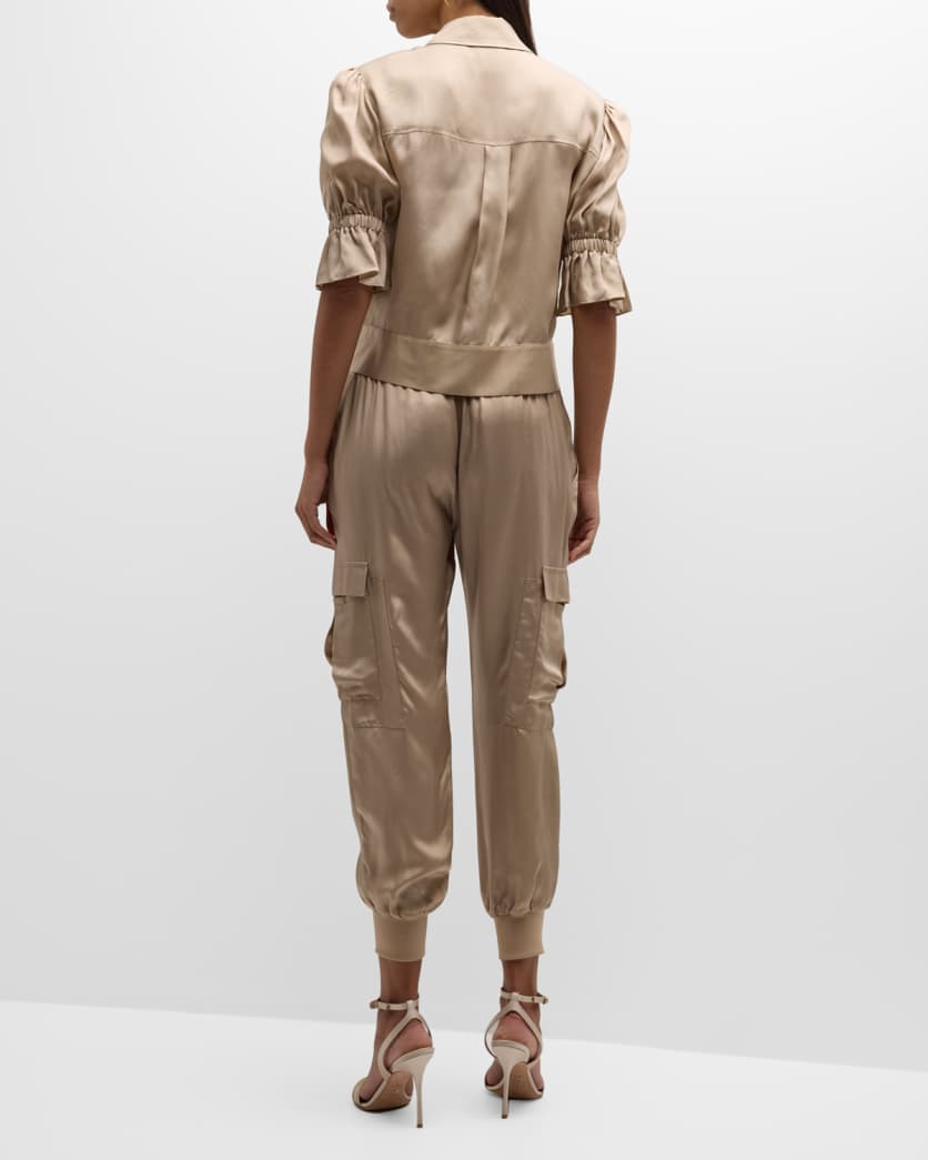 Holly Short-Sleeve Sateen Jacket