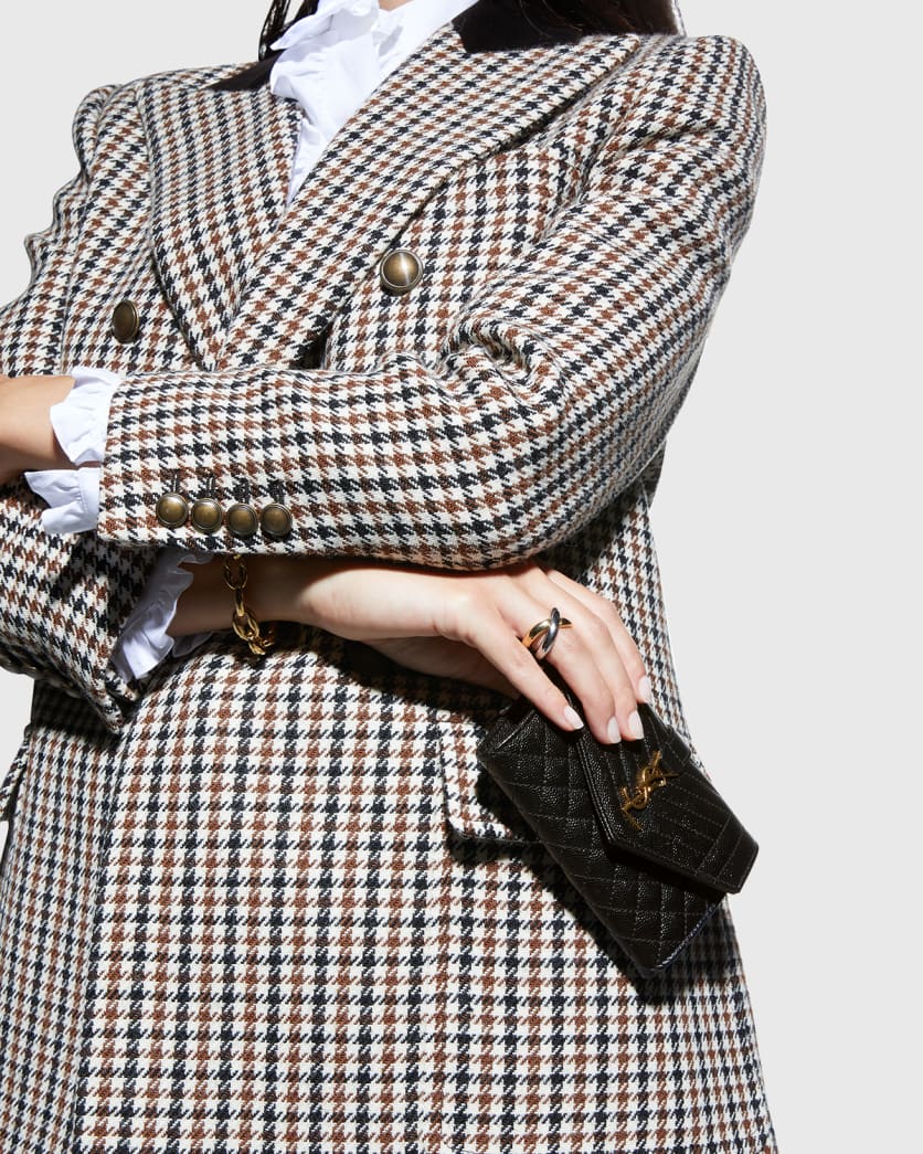 Envelope Small YSL Flap Wallet in Grained Leather