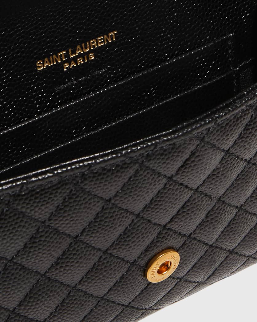 Envelope Small YSL Flap Wallet in Grained Leather