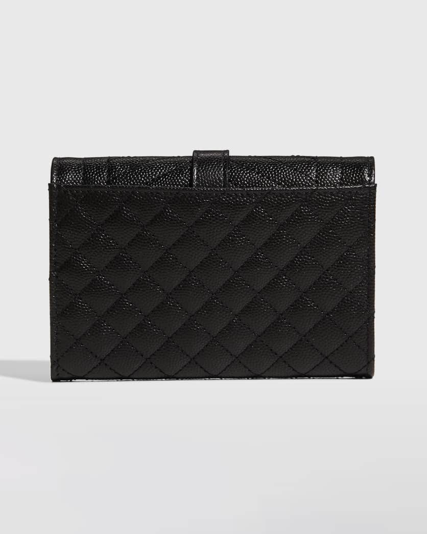Envelope Small YSL Flap Wallet in Grained Leather