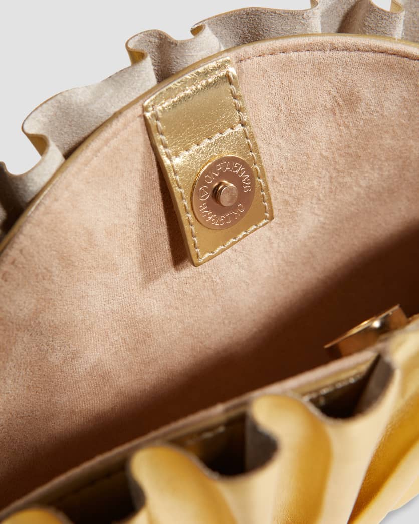 Nala Mini Pleated Metallic Clutch Bag